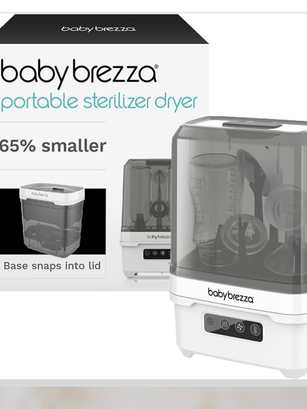 Baby Brezza mini White Electric Bottle Sterilizer and Dryer
